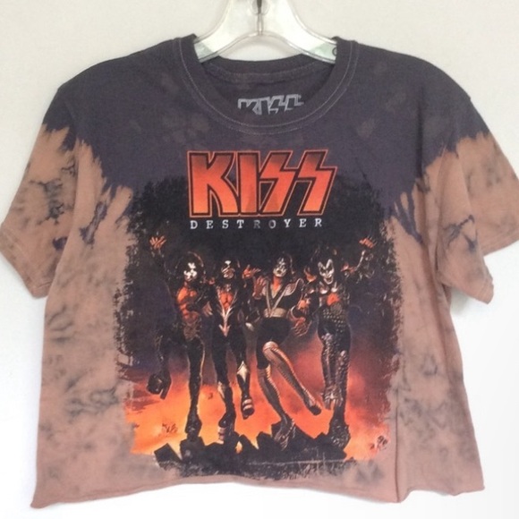 Kiss Destroyer Crop Band Tee - Picture 1 of 3
